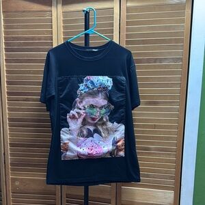 CODIGO . Black Artistic Graphic Blouse